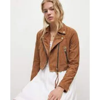 Suede Rift Leather Slim Fit Biker Jacket